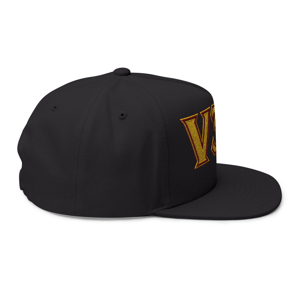 V3X Gold Embroidered Flat Bill Cap