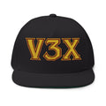 V3X Gold Embroidered Flat Bill Cap