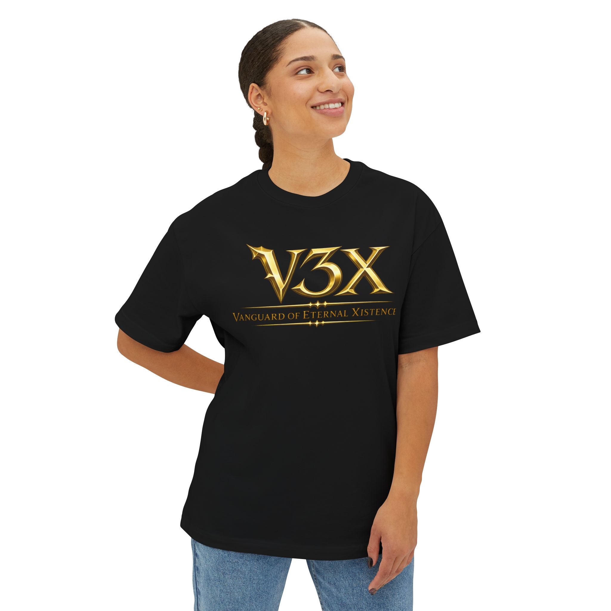 Esports Gold V3X Logo Tee — Elite Minimal Gaming Chest Shirt