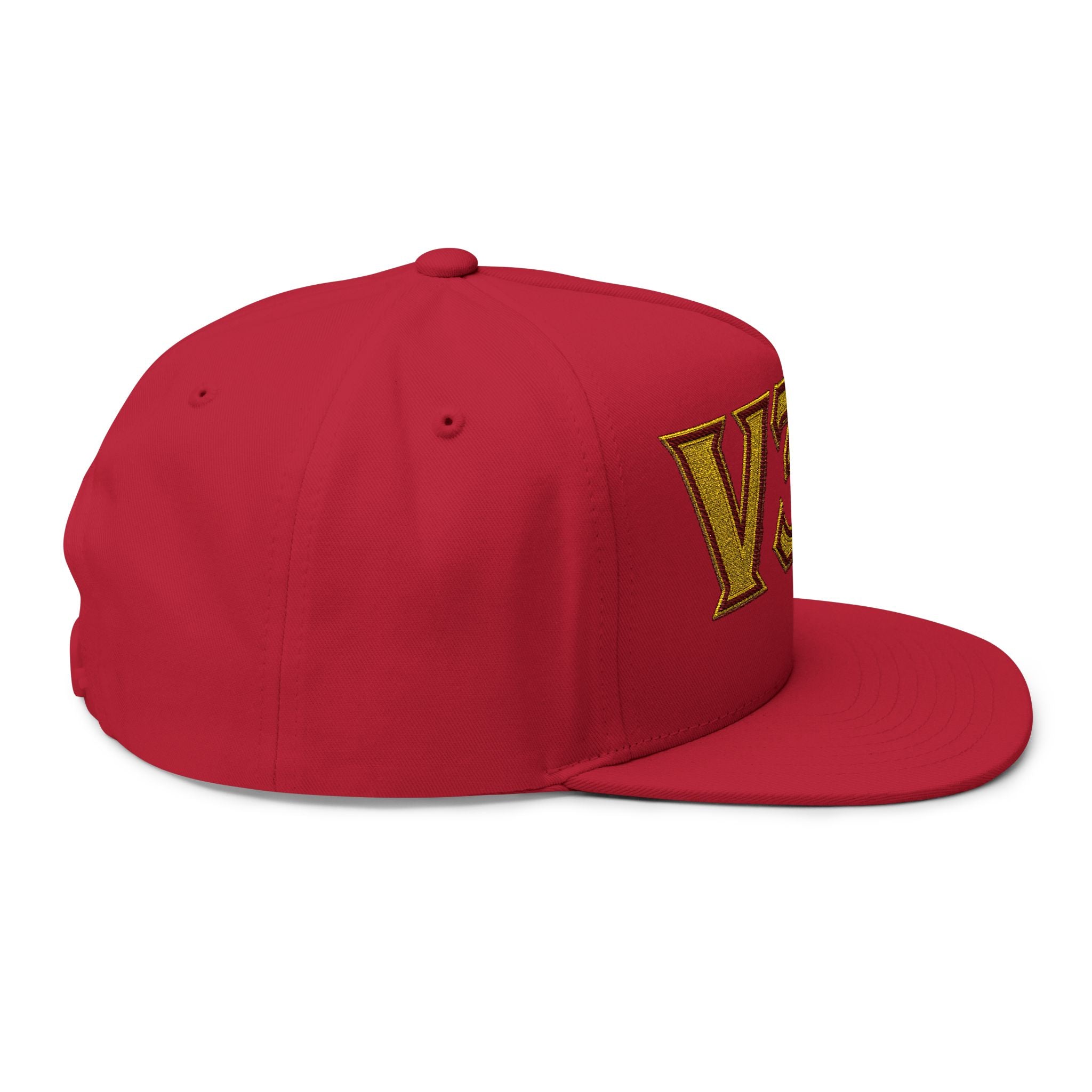 V3X Gold Embroidered Flat Bill Cap