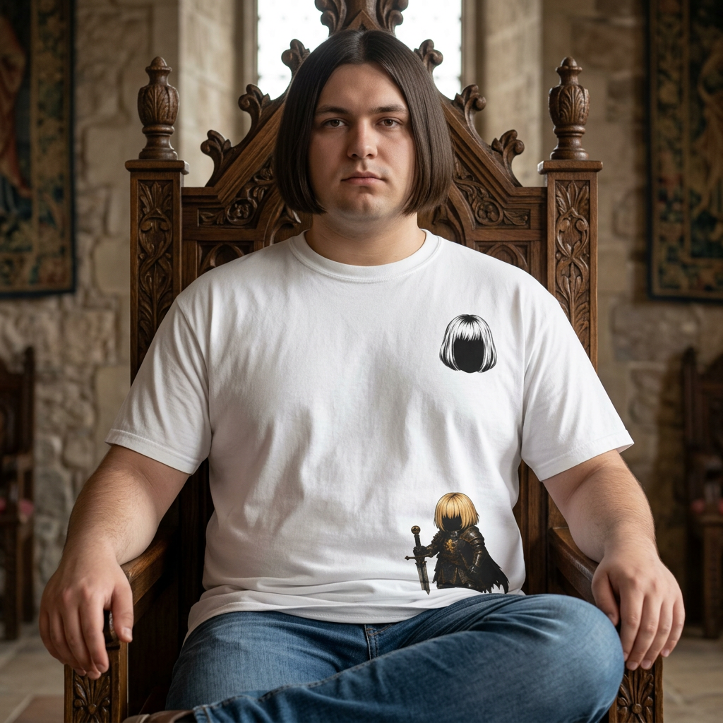Sword-Wielding Knight Graphic T-Shirt