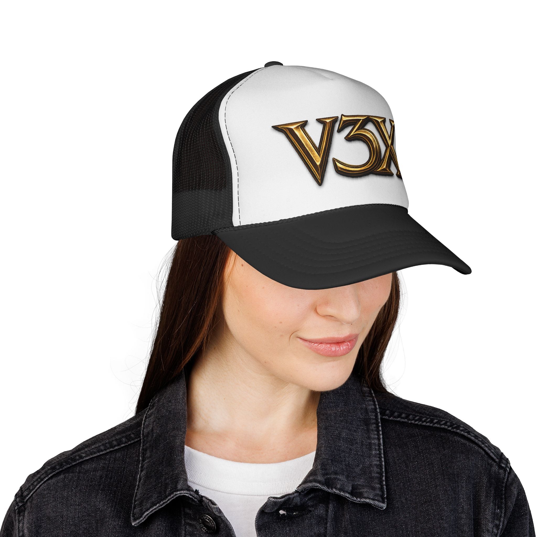 V3X Gold Embroidered Trucker Cap