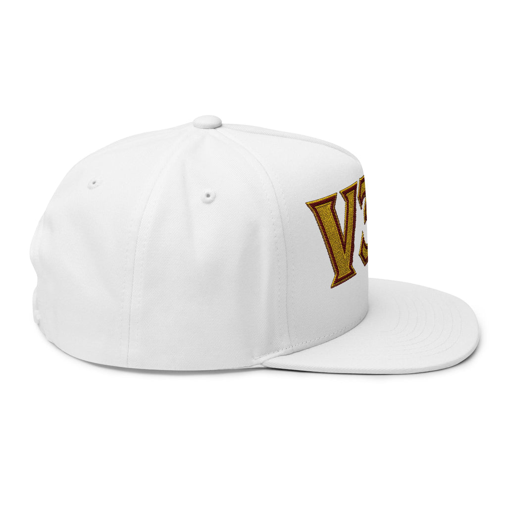 V3X Gold Embroidered Flat Bill Cap