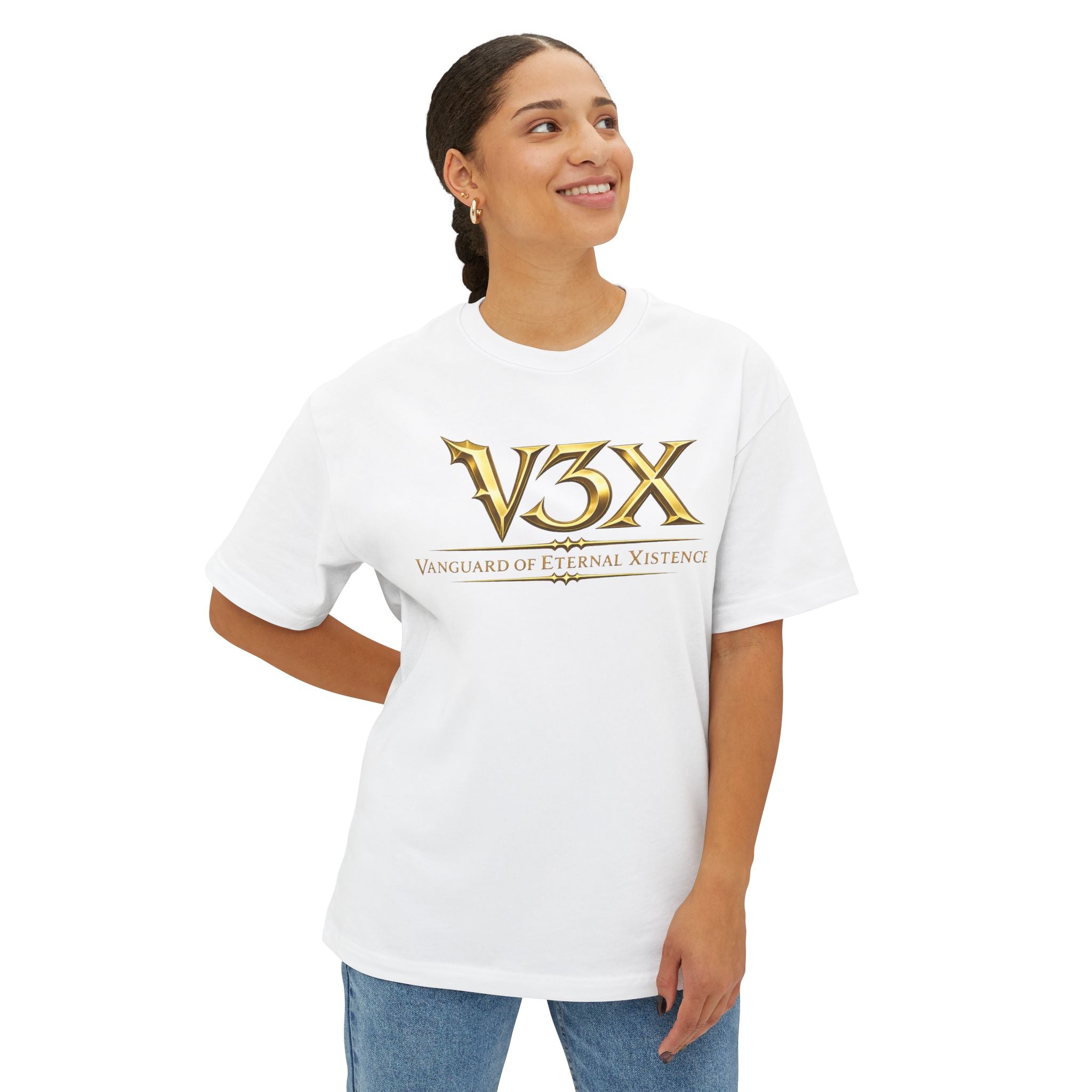 Esports Gold V3X Logo Tee — Elite Minimal Gaming Chest Shirt
